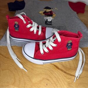 Polo Ralph Lauren Red High Top Sneakers